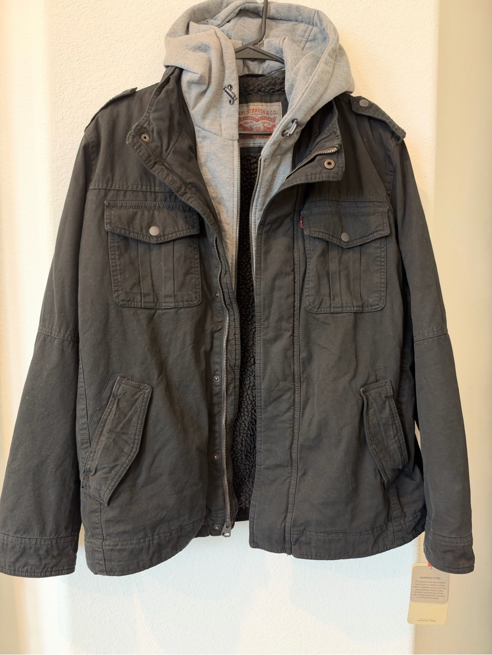 Levi’s Men's Hooded Military Field Jacket - Gray